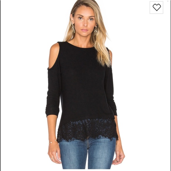 black lace cold shoulder top